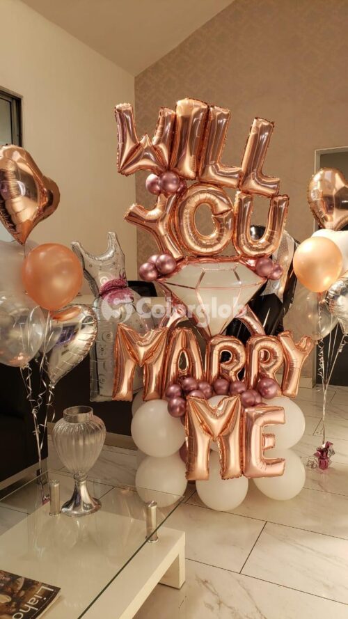 pedida de matrimonio globos